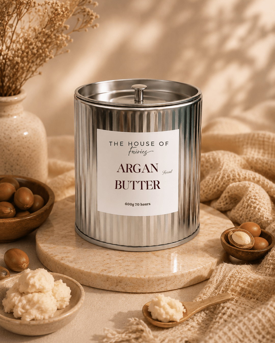 Luxury scented candle inspired by Cyprus, handcrafted for a refined home atmosphere