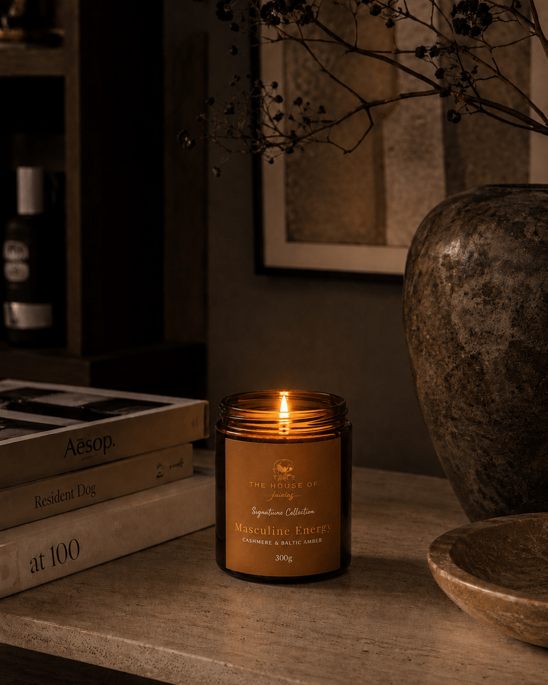 Luxury scented candle inspired by Cyprus, handcrafted for a refined home atmosphere