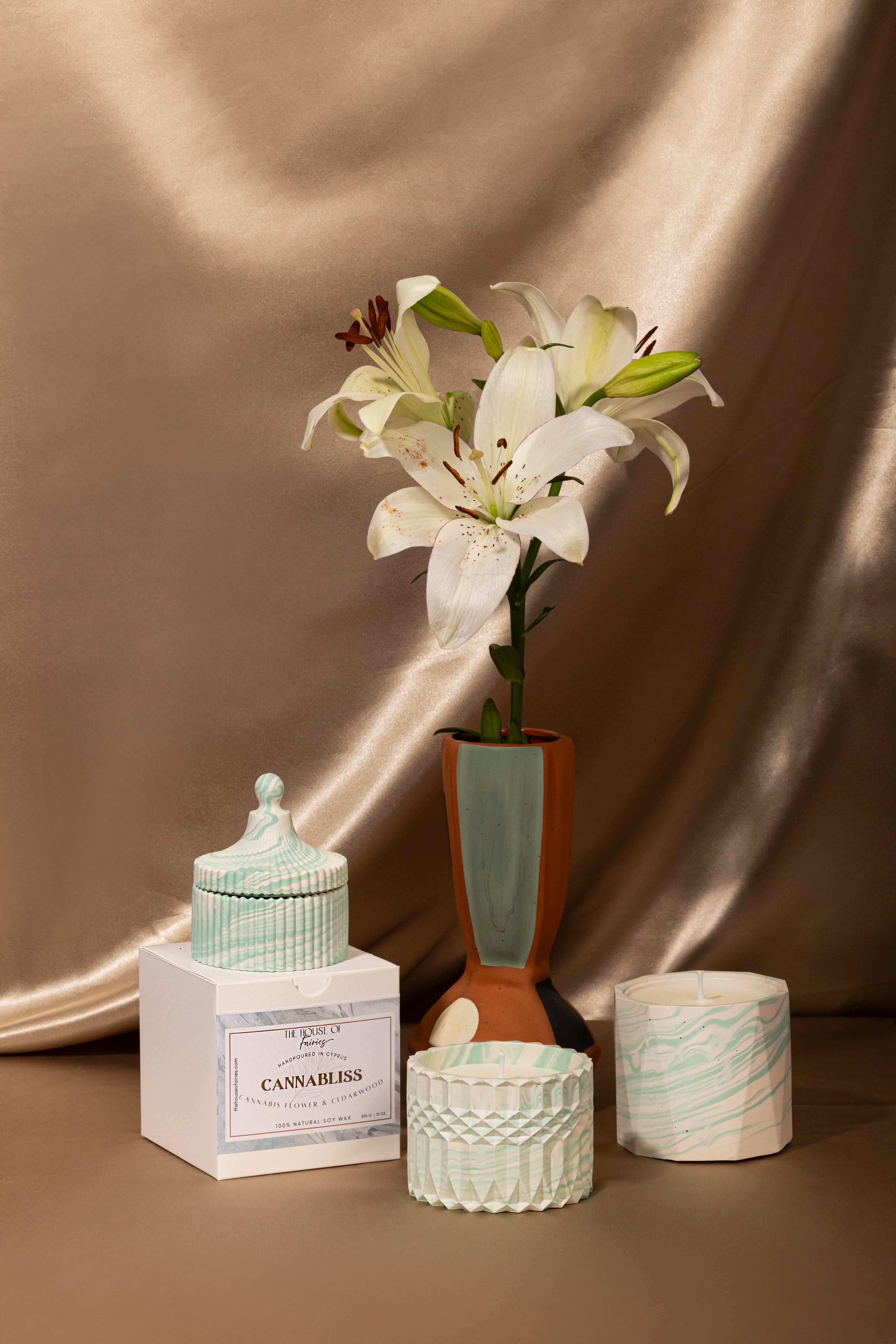 Luxury scented candle inspired by Cyprus, perfect for a gift