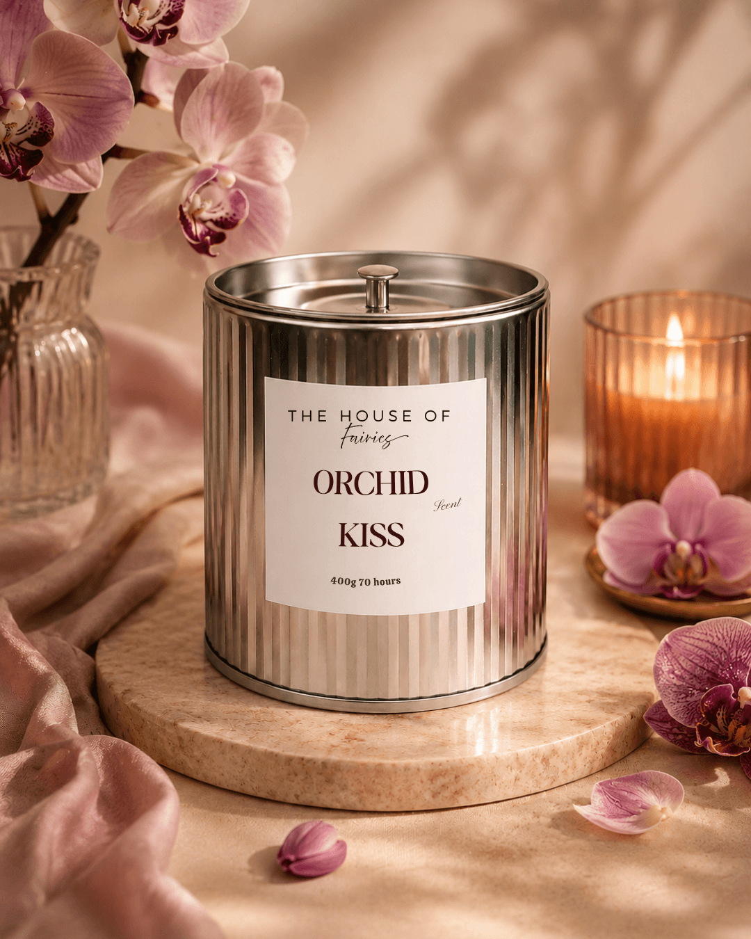 Luxury scented candle inspired by Cyprus, handcrafted for a refined home atmosphere