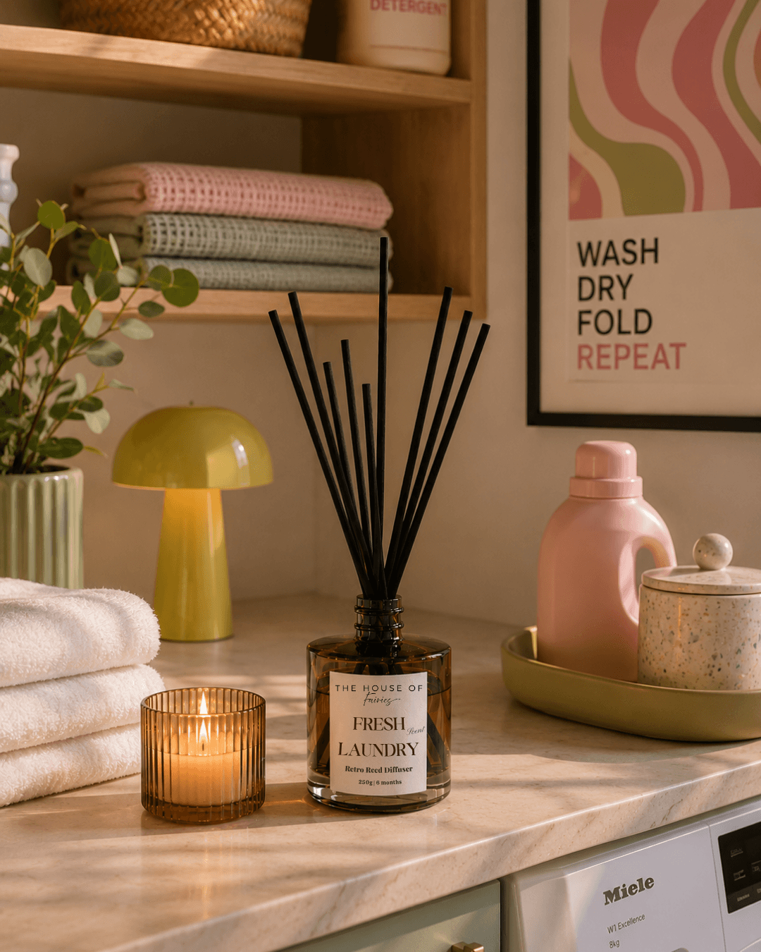 Luxury reed diffuser with elegant reeds, perfect for Mediterranean-inspired Cyprus homes