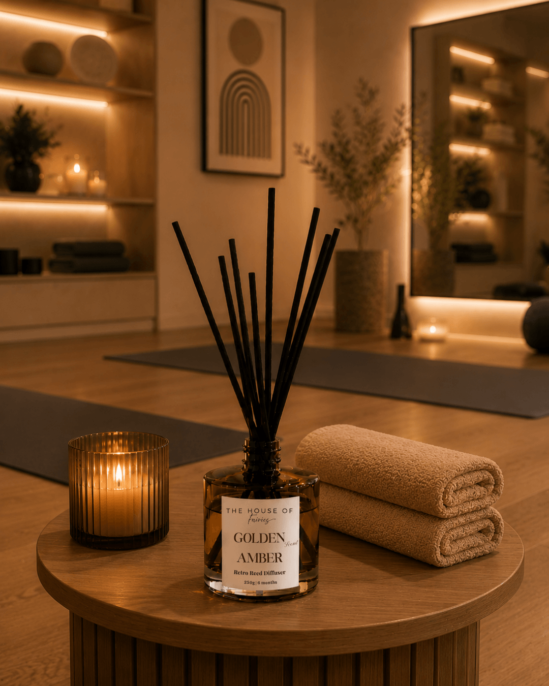 Luxury reed diffuser with elegant reeds, perfect for Mediterranean-inspired Cyprus homes