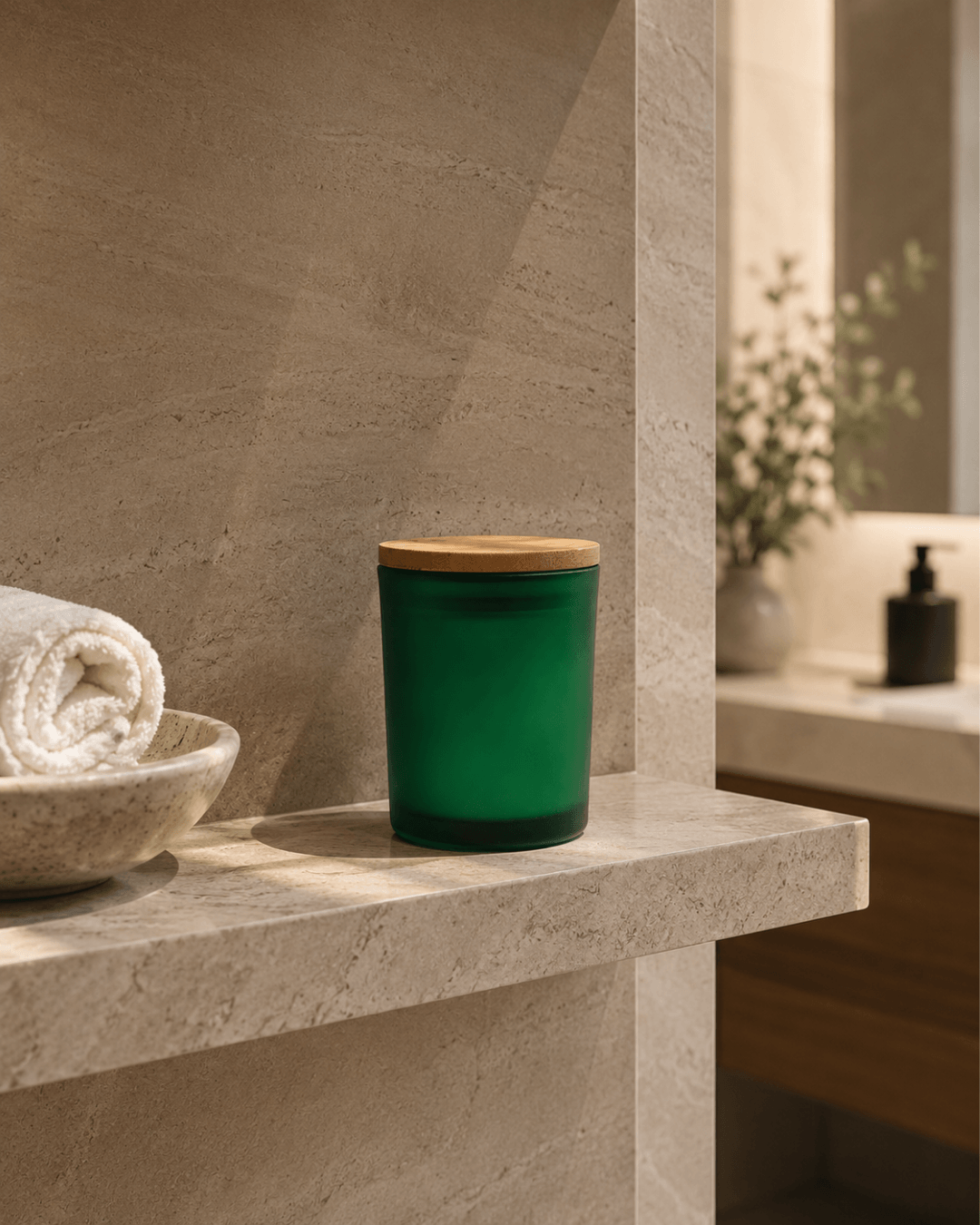 Luxury scented candle inspired by Cyprus, handcrafted for a refined home atmosphere