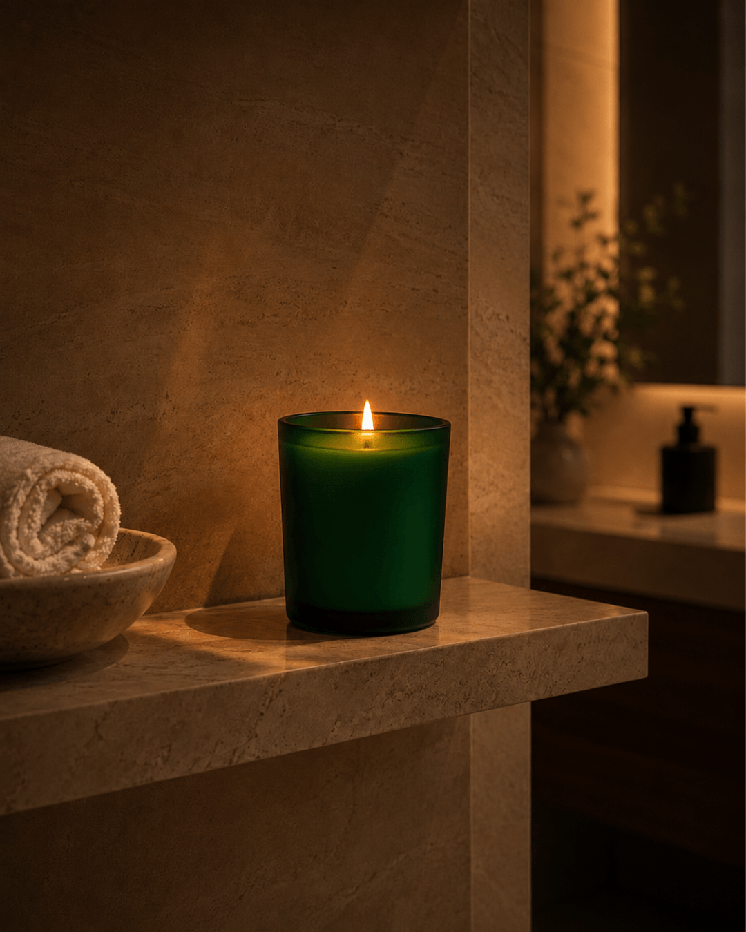 Luxury scented candle inspired by Cyprus, handcrafted for a refined home atmosphere