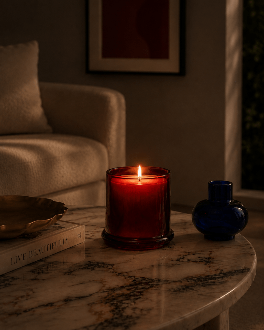 Luxury scented candle inspired by Cyprus, perfect for a gift