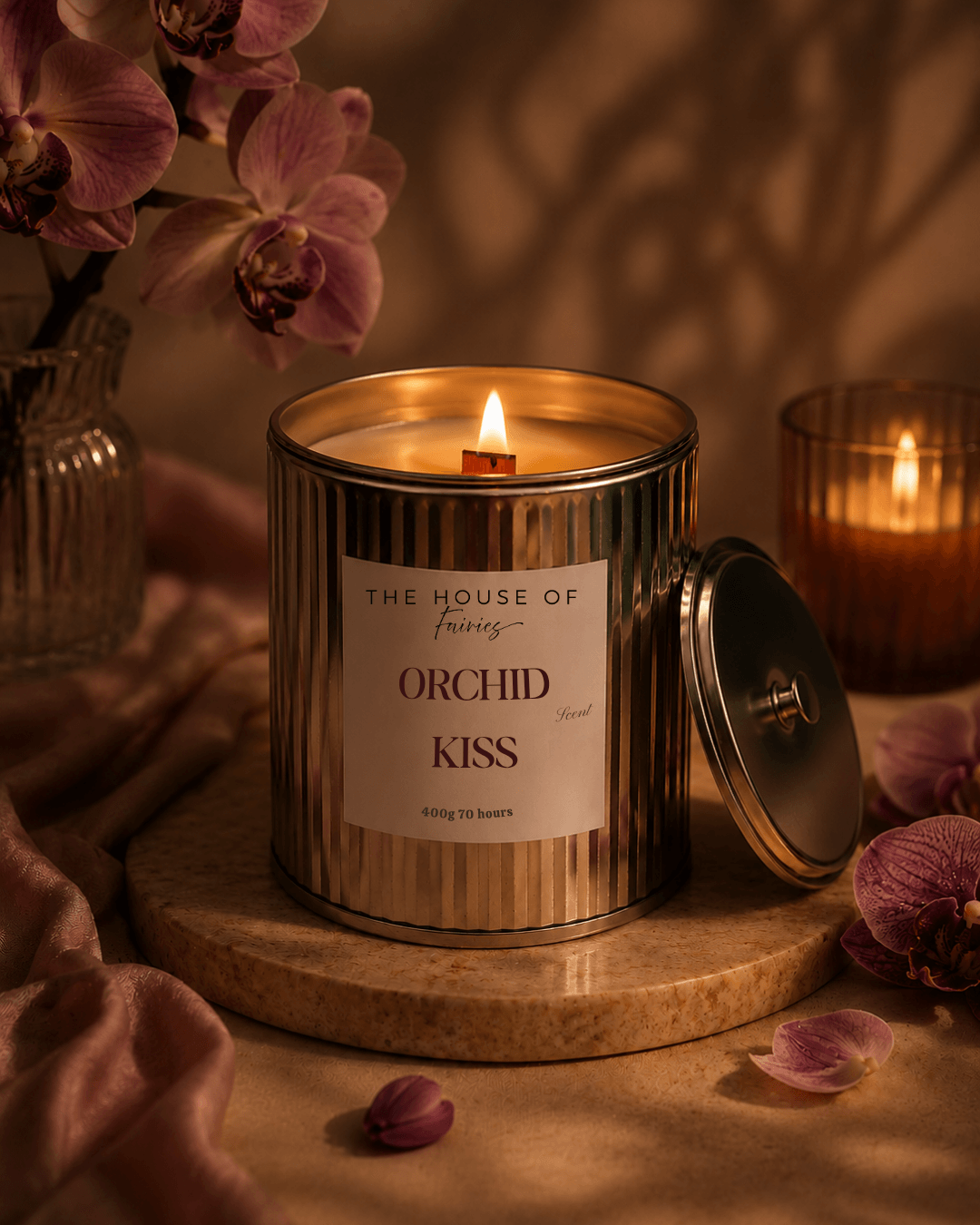 Luxury scented candle inspired by Cyprus, handcrafted for a refined home atmosphere